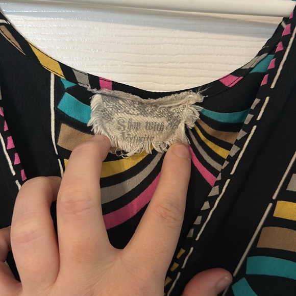 Women’s multi color print short sleeve blouse - Picture 4 of 5